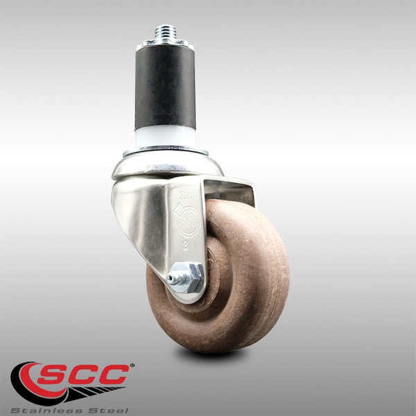 3 Inch 316SS High Temp Glass Filled Nylon 1-5/8 Inch Expanding Stem Caster SCC